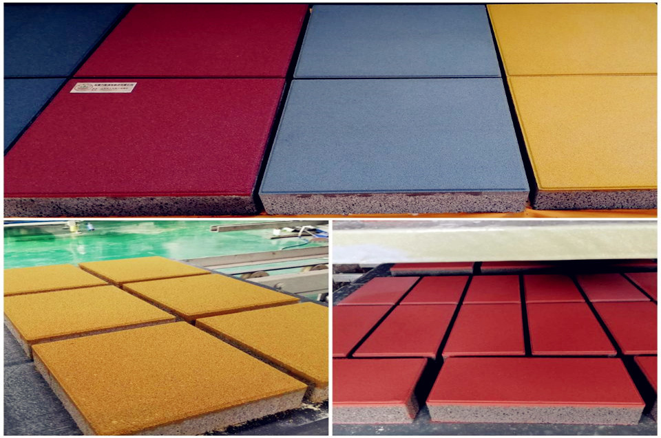 PC仿石制磚生產(chǎn)線：銀馬透水磚機設備制品有何不同？